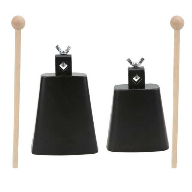 4/5inch Cowbells Cow Bell+Drumstick Metal Cow Bell Noise Maker Hand  Percussion Instrument Cowbell